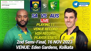 🔴LIVE SA vs AUS Live Prediction| SA vs AUS | Australia vs South Africa 2nd SemiFinal