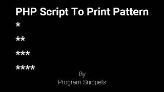 PHP Script to print pattern