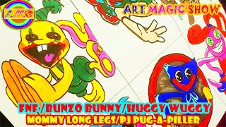 Drawing Poppy Playtime Chapter2 + FNF /Bunzo Bunny/Huggy Wuggy/Mommy Long Legs/PJ Pug-A-Piller #001