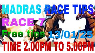 MADRAS RACE TIPS|TODAY HORSE RACE|FREE MADRAS RACE TIPS 💯 13/01/25