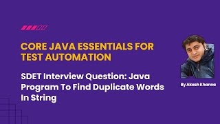 Java Program To Find Duplicate Words In String