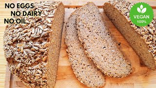 How to make HEALTHY bread at home / OAT BREAD (vegan, gluten free, sugar free, oil free, egg free)