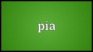 Pia Meaning