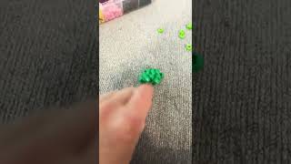 Making a beaded turtle 🐢 #shorts #crafts #beads #art #green