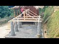 Construction process of assembling wooden house frame and kitchen |Trieu Thi Hay