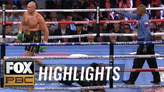 Tyson Fury knocks down Deontay Wilder, nearly puts away fight in Round 5 | HIGHLIGHTS | PBC ON FOX