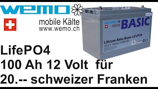 100 Ah LiFePO4 12 Volt Akku für 20 schweizer Franken Liontron Saftkiste Goldpreis