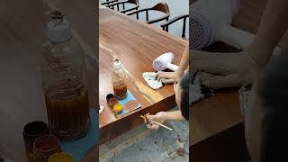 Amazing RESTORATION | Refinishing Solid Wooden Tables deformed crack | Furniture Restoration