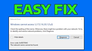 How To Fix Windows Cannot Access Error Code 0x80070043
