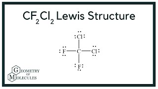 CF2Cl2 Lewis Structure | How to Draw the Dot Structure for CF2Cl2 (Dichlorodifluoromethane)