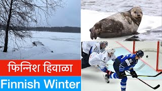 In Winter, View near our finnish house   | हिवाळ्यात, आमच्या फिनिश घराजवळचे दृश्य