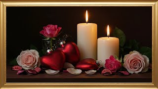 Home Decor | TV Art Screensaver | Candlelit Roses and Warmth | Valentine’s Day #home_decor