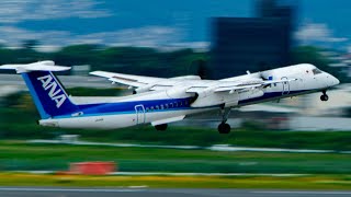 ANA ボンバルディア Q400 青森空港離陸(大阪伊丹行)