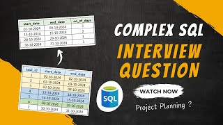 Complex SQL Interview Question | Find Start date and End date of Project | Project Planning
