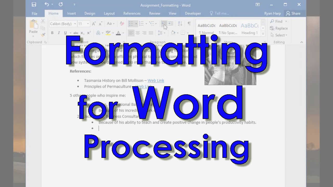 Formatting - Word Processing Skills - YouTube