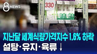 지난달 세계식량가격지수 1.6% 하락…설탕·유지·육류↓ / SBS 8뉴스