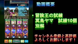 【星ドラ】冒険王の試練　冥鳥ヤマ　試練１０個に挑戦！　別解【ネタバレアリ】