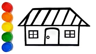 House drawing ll How to draw beautiful house easy ll step by step drawing house for kids