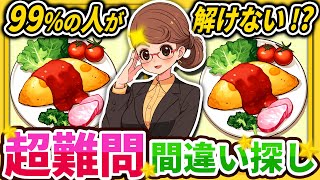 【間違い探しクイズ】⚠️むずかしいオムライスのイラスト編！脳活＆脳トレにおススメ無料ゲーム【アハ体験有り】#106