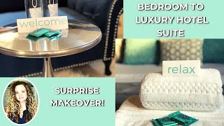 I Transformed our Bedroom into a Hotel Room! Master Bedroom Makeover Surprise!