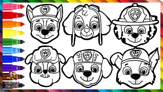 Dibuja y Colorea A Las Personajes de La Patrulla Canina 🐾🐶👮🎀🚒👷♻️🌊🌈 Dibujos Para Niños