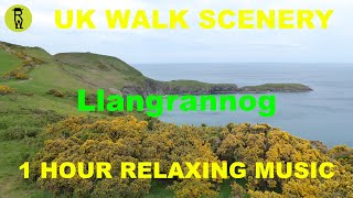 Llangrannog Walk Scenery, 1 Hour Relaxing Music Ambient Background Nature Video