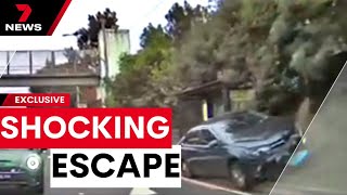 School boy makes breathtaking escape from car barreling toward him | 7 News Australia