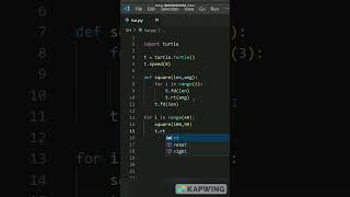 Circle of Squares #python