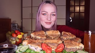 MUKBANG | Последнее видео, кто я такая? | Пироги от BAKEMAN | Pies meat, chicken, cabbage не ASMR