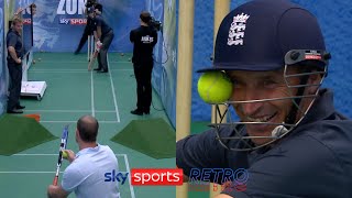 Andrew Strauss hits Nasser Hussain in the head with a tennis ball
