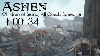 Ashen - Children of Sissna, All Quests (No DLC) Speedrun - 1h00min34s (World Record)