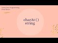 String charAt( ) method in Java