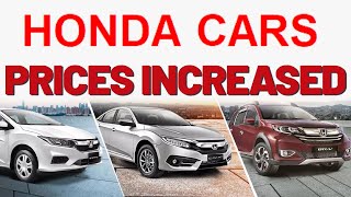 INCREASE PRICES IN HONDA CARS.