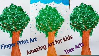 How to Draw a Tree|Fingerprint Art|Hand Painting|Kids Painting|Fingerprint Tree|Fairy Kidz Channel