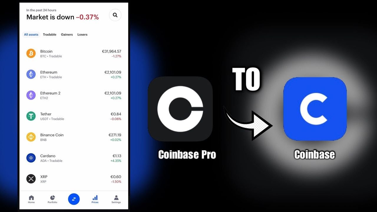 How To Transfer Crypto From Coinbase Pro To Coinbase - YouTube