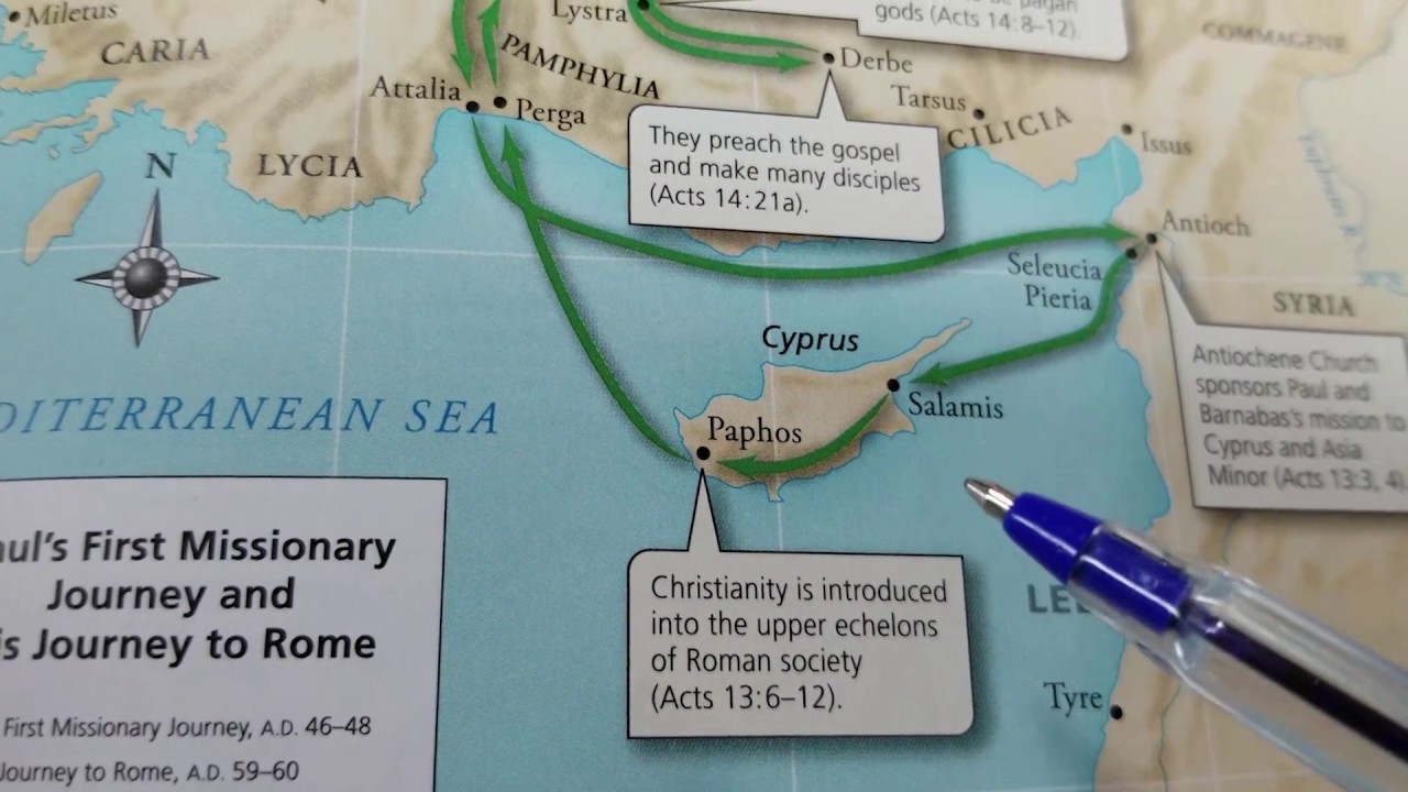 Paul's First Missionary Journey Map For Kids