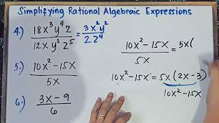 Simplifying Rational Algebraic Expressions | Explain in Detail | Part 1 | Grade 8 | Quarter 1 |