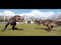 tyrannosaurus rex vs all dinosaurs jurassic world evolution 2