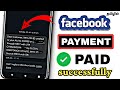 Facebook payment paid successfully in bank account tamil | notout data