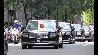 天皇皇后両陛下 都内初登場の新型御料車でビックカメラ前通過!! Motorcade of Emperor and Empress