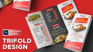 Pizza Restaurant Menu Tri Fold Design in Photoshop CC 2025