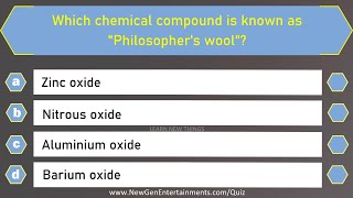 Chemistry Quiz | 25 Important Questions and Answers | Science General Knowledge Quiz