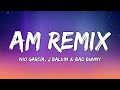 Nio García, J Balvin & Bad Bunny - AM Remix (Letra/Lyrics)