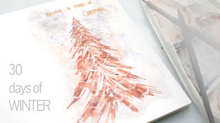 Watercolor Christmas tree painting tutorial - simple for beginners