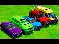 TRANSPORTING BMW, DODGE, LIZARD, VOLKSWAGEN POLICE CARS IN COLOR GARAGES! - Farming Simulator 22