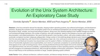 Read a paper: Evolution of the Unix System Architecture