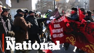 Far right groups, opponents clash at Montreal protest