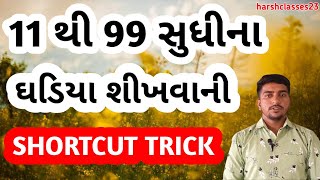 ૧૧ થી ૯૯ સુધી ના ઘડિયા શીખવાની સૌથી સરળ રીત || શોર્ટકટ રીત || GHADIYA SHIKHVANI SHORTCUT TRICK ||