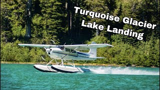 Turquoise Glacier Lake Floatplane Landing