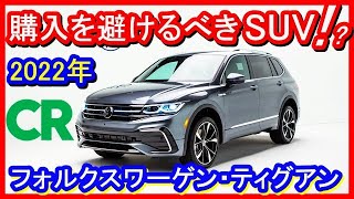 【米国が暴露】2022年あなたが購入を避けるべき最悪の信頼性SUV　フォルクスワーゲン・ティグアン　「the SUV geek」ではコンシューマー・レポートの評価を元に2022年VWティグアンを評価